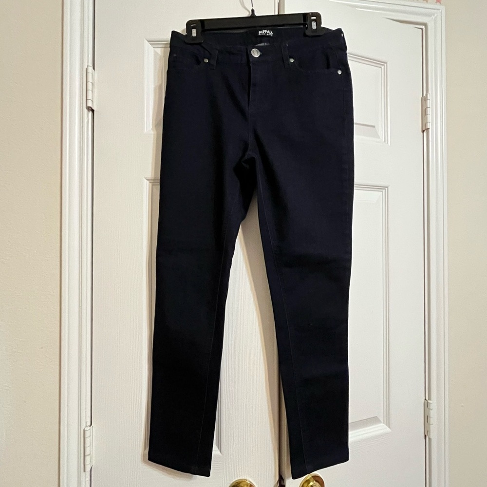 Women's Black Denim Jeans Mid-Rise Skinny Stretch Size 6